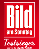 Be2.de wird Testsieger (Gut) 2005 bei einem Test von Bild am Sonntag (Bams)